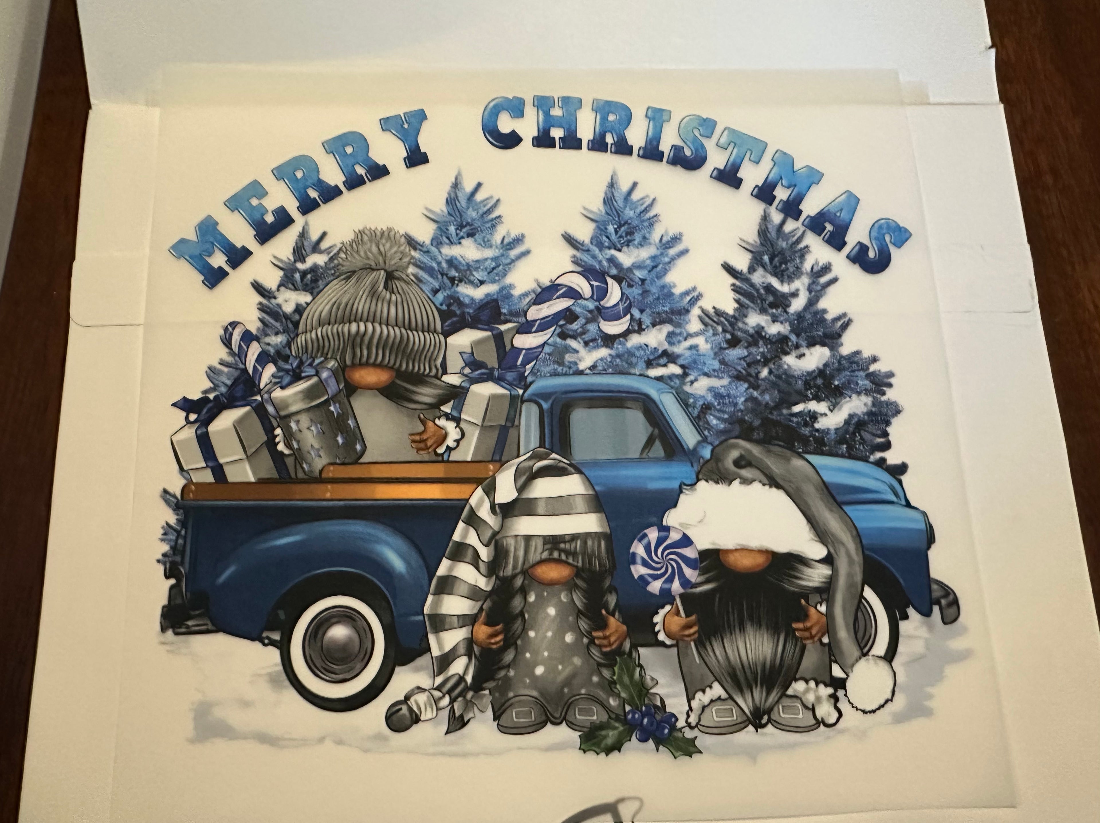 Merry Christmas (truck, gnomes)