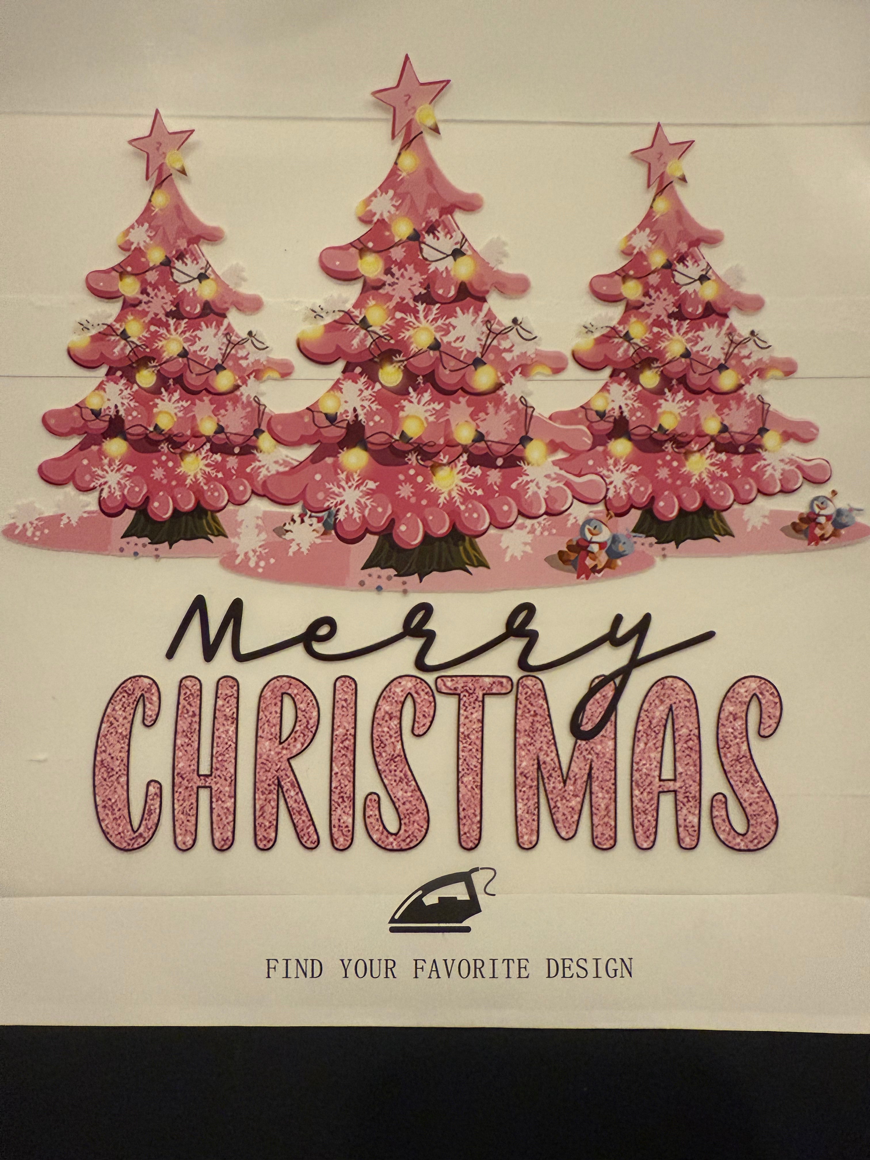 Merry Christmas (pink trees)